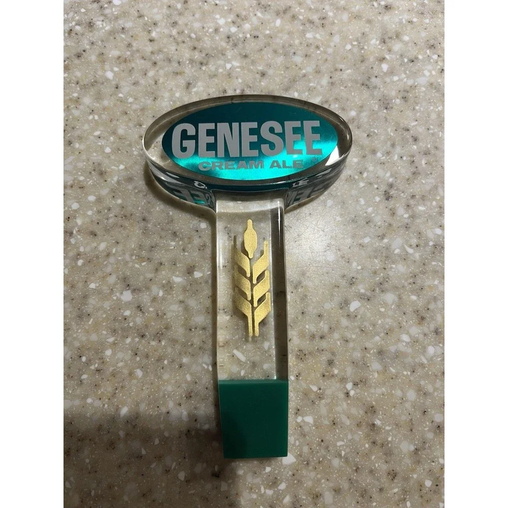 Vintage Genesee Cream Ale Acrylic Beer Tap Handle Bar Pub Breweriana